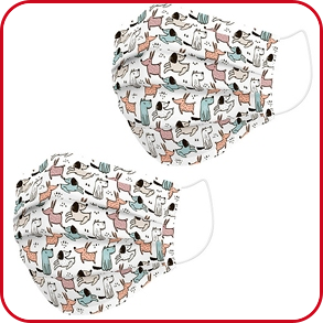 Mund-Nasen-Schutz aus Stoff für Kinder mit Hunde-Motiv, 2er-Set