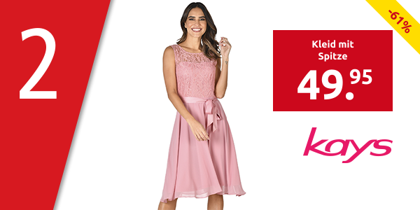 Kleid mit Spitze, altrosa