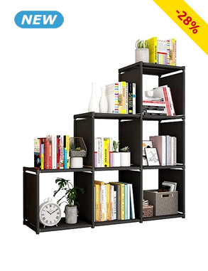 Regal «Escalier», konfigurierbar, 6 Nischen, 3 Boxen, 102x106x28 cm, grau