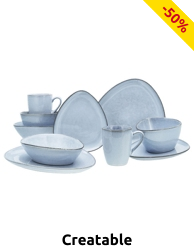 CreaTable Tafelservice «Cloudy Sky», 10-teiliges Set für 2 Personen