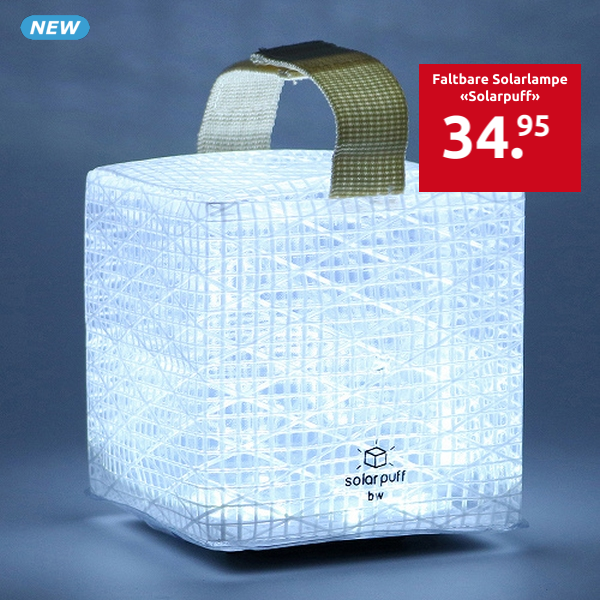 Faltbare Solarlampe «Solarpuff», 60 bis 90 Lumen