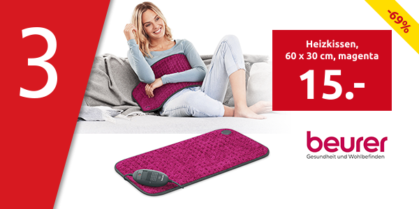 beurer Heizkissen «HK 123 XXL Nordic», 60 x 30 cm, magenta