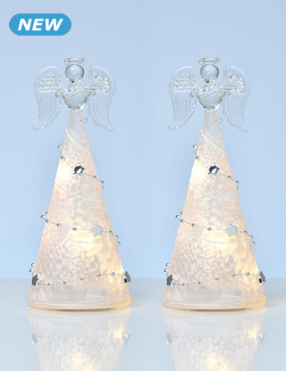 LED-Engel, 2er-Set, 7 x 16,5 cm