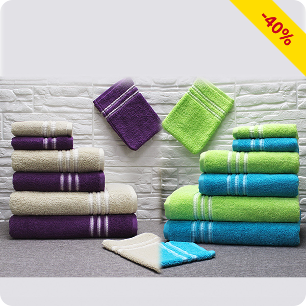 Frottee-Set mit Jacquard-Motiv, 8-teilig, beige/violett