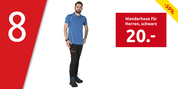 Wanderhose für Herren, schwarz