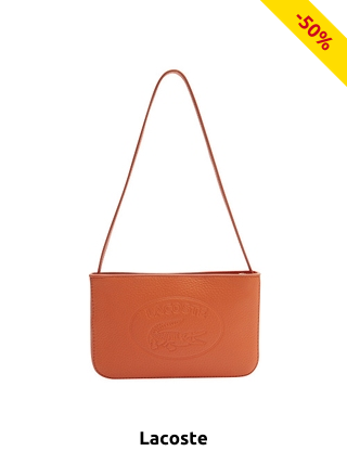 Lacoste Handtasche aus Leder «Croco Crew», orange