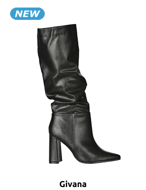 GIVANA Damenstiefel mit eckigem Absatz, schwarz