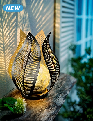 LED-Solarlampe «Blütenblatt», Ø18,5xH18 cm