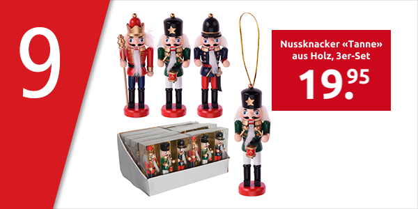 Nussknacker «Tanne» aus Holz, 3er-Set