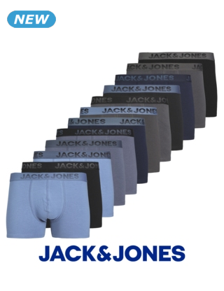 JACK&JONES Boxershorts, 12er-Pack, schwarz/blau/grau
