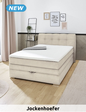 Jockenhoefer Boxspring-Bett «Amelia», 140 x 200 cm, greige