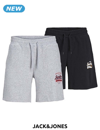 JACK&JONES Shorts, 2er-Pack, schwarz/grau