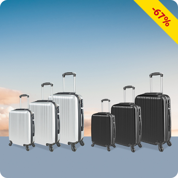 Koffer «Lugano», 3er-Set, grau