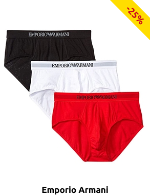 EMPORIO ARMANI Boxer Homme, set de 3, noir + blanc + rouge