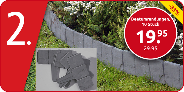 Beetumrandungen in Stein-Optik, 10 Stück