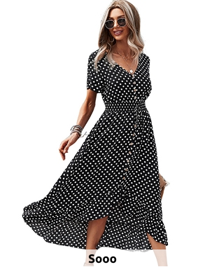 Kleid «Allure», schwarz/weiss gepunktet