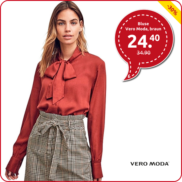 Bluse mit Schluppe von Vero Moda, braun