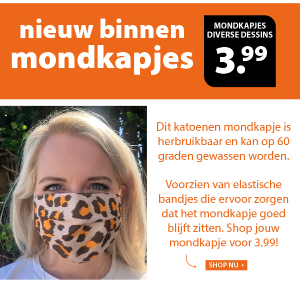 Nieuw binnen: Katoenen mondkapjes