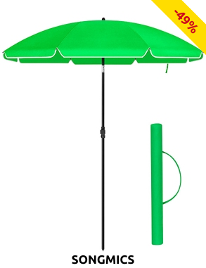 SONGMICS Sonnenschirm, leicht, Ø 200 x 230 cm, grün