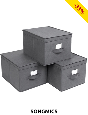 Regalboxen-Set, 3 Stück, grau