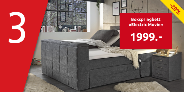 Boxspringbett «Electric Movie», 180 x 200 cm