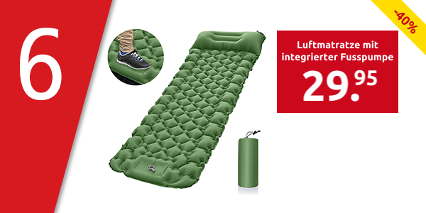 Luftmatratze mit integrierter Fusspumpe, L196xB68xH9 cm