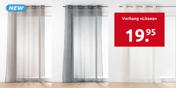 Vorhang «Lissea», H 240, B 140 cm, eierschale