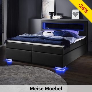 Boxspringbett «Vitro», 160 x 200 cm, schwarz