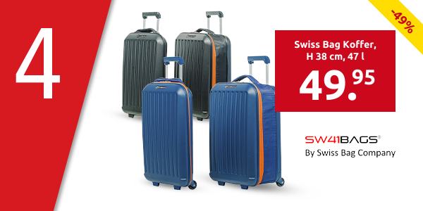 Swiss Bag Koffer «Trolley Cabine Easyjet», H 38 cm, 47 l, light, blau