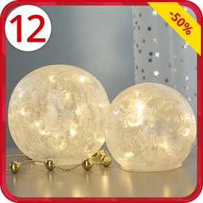 LED-Kugeln mit Sternen, 2 Stück