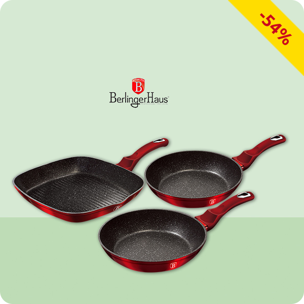 Berlinger Haus Pfannenset «1289NF Burgundy», 3-teilig, rot