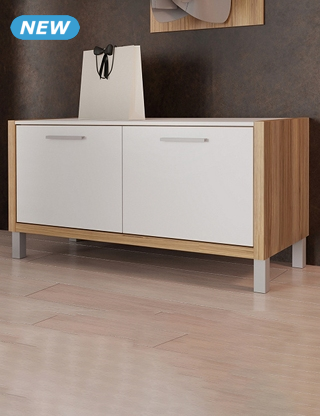 Eingangsbank «Lisa», L 96 x H 50 x T 41,5 cm, Dekor eiche/weiss