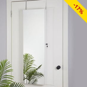 Schmuck- und Kosmetikschrank, mit Spiegel & LED, weiss