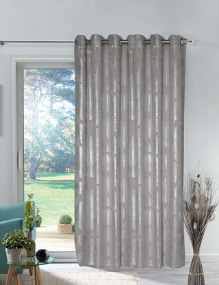 Lichtundurchlässiger Vorhang «Leaf», grau