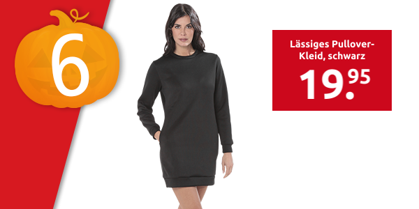 Lässiges Pullover-Kleid, schwarz