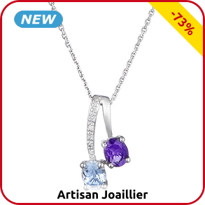 Artisan Joaillier Anhänger «Recife», Weissgold/Diamanten/Amethyst/Topas