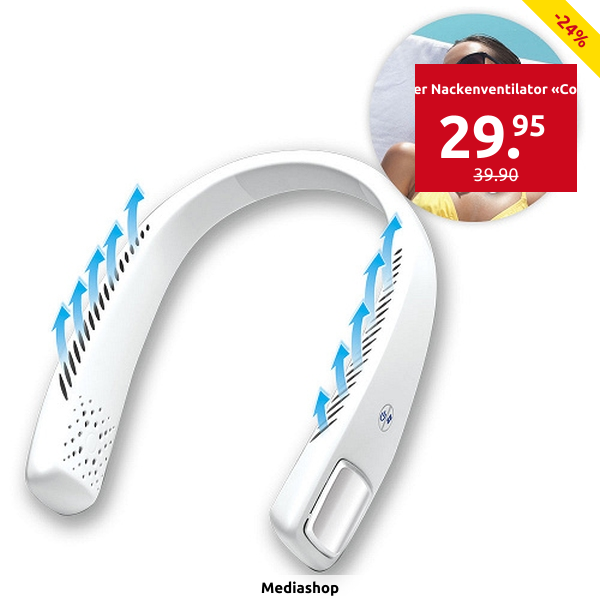 Tragbarer Nackenventilator «Cool 2 Go», Länge verstellbar 15 - 42 cm
