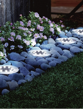 Solarlampen LED-Scheiben, 4 Stück