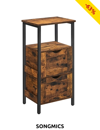 SONGMICS Möbel «Indus»,  B 30 x H 22 x T 26 cm, Dekor eiche/choco