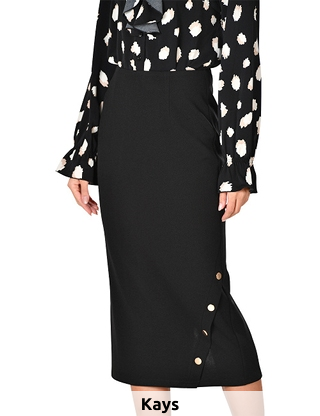 Jupe, lang mit Rückenschlitz, schwarz