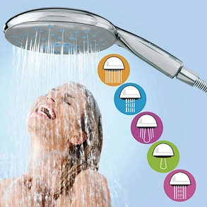 Regen-Duschkopf «Wellness» mit 5 verschiedenen Programmen