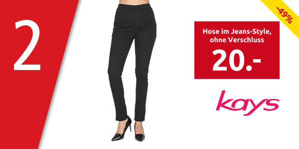 Hose im Jeans-Style, ohne Verschluss, schwarz