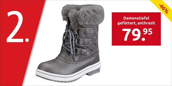 Damenstiefel gefüttert, anthrazit