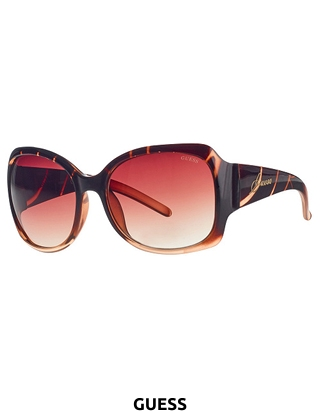 GUESS Sonnenbrille, braun mit Logodetails