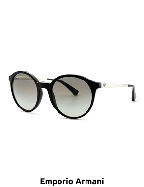 EMPORIO ARMANI Sonnenbrille, für Damen, schwarz/weiss mit grauen Gläsern
