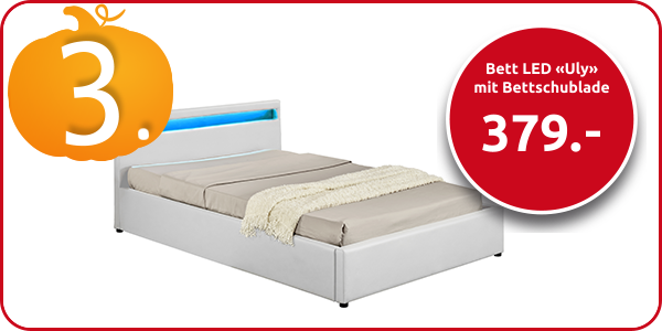 Bett LED «Uly» mit Bettschublade, 140 x 190 cm