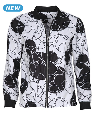 Bomberjacke weiss & schwarz bedruckt