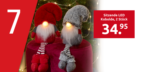 Sitzende LED Kobolde, 2 Stück