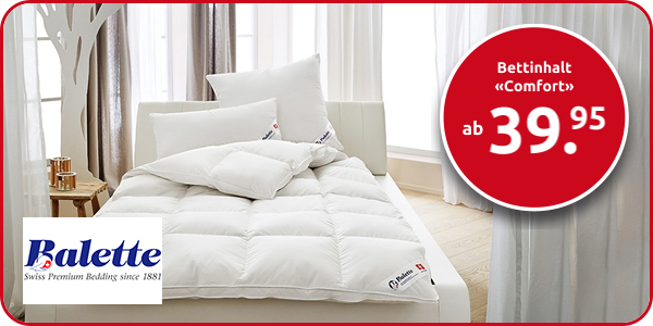 Bettinhalt «Comfort» mit echten Federn, Marke Balette