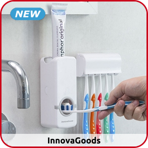 Zahnpasta-Spender und Bürstenhalter
